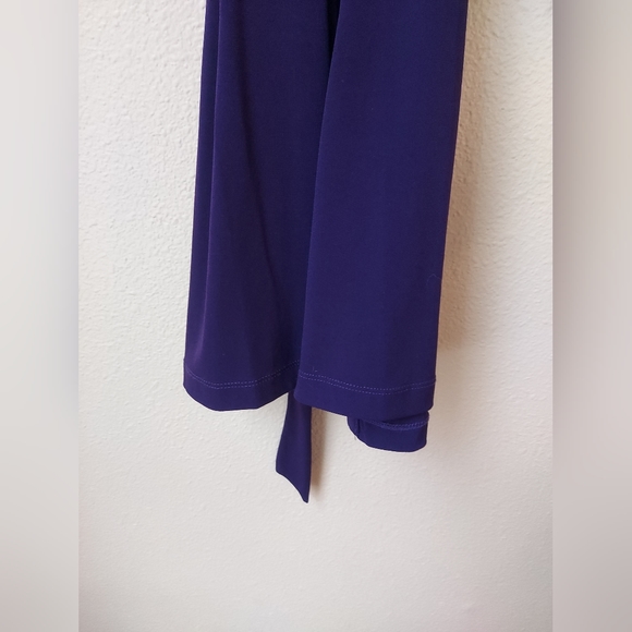 Classic Calvin Klein Purple Collared Long Sleeve Wrap Dress, Size 10 - Picture 10 of 10